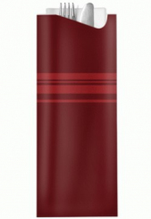 350 Stück Bestecktasche bordeaux inkl. Serviette weiß 