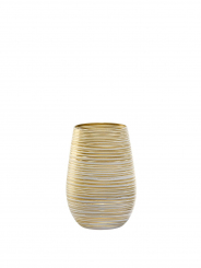 Becher matt weiß/gold geriffelt Twister metallic Stölzle 