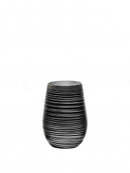 Becher matt schwarz/silber geriffelt Twister metallic Stölzle 
