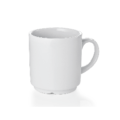 Kaffeebecher 250 ml Porzellan weiß, stapelbar 