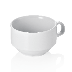 Kaffee-Obertasse 0,18l stapelbar Porzellan weiß 