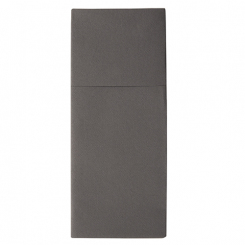 4x100 Stück Bestecktaschen 1/8-Falz anthrazit Airlaid-Serviette 