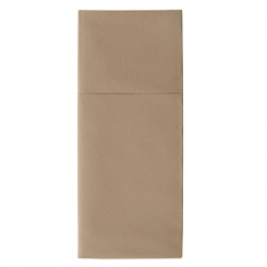 4x100 Stück Bestecktaschen 1/8-Falz taupe Airlaid-Serviette 