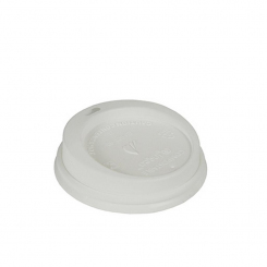 Kompostierbarer Deckel für Kaffeebecher ToGo "pure", Ø 8 cm weiss, 1.000 Stück 