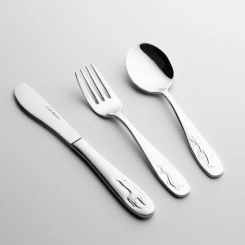 Kinderbesteck Marie verschiedene Tiermotive Pinguin, Delfin, Giraffe 