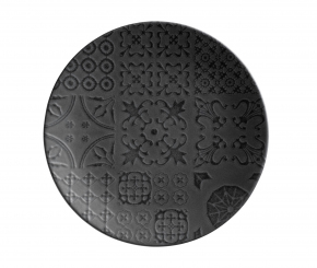Teller flach 27cm Schwarz Traditional Tiles Mäser 