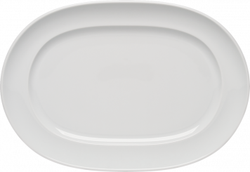 Platte oval mit Fahne 36 x 25 cm Options Bauscher 