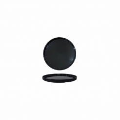 Teller rund mit Rand 178 x 178 x 18 mm schwarz Rim Line von Q Squared 