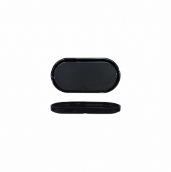 Teller oval mit Rand 200 x 99 x 19 mm schwarz Rim Line von Q Squared 