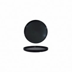 Teller rund mit Rand 229 x 229 x 20 mm schwarz Rim Line von Q Squared 