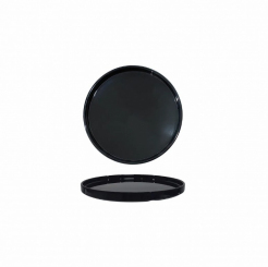 Teller rund mit Rand 255 x 255 x 20 mm schwarz Rim Line von Q Squared 