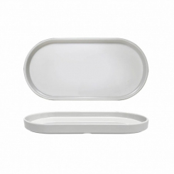 Teller oval mit Rand 260 x 128 x 20 mm Rim Line von Q Squared 