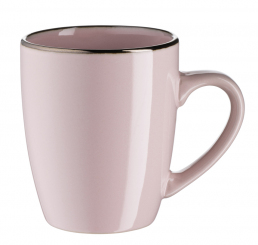 Kaffeebecher 40 cl rosa Metallic Rim Mäser 