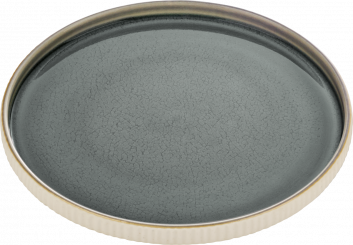 Teller flach mit Rand Relief 27 cm Nara Grau Playground 