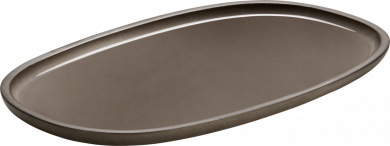 Platte oval coup 30 x 18 cm Renew Taupe Playground 