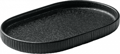 Platte oval Relief 18 cm Nara Schwarz Playground 