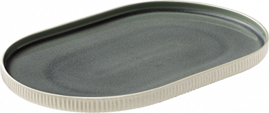 Platte oval Relief 30 cm Nara Grau Playground 