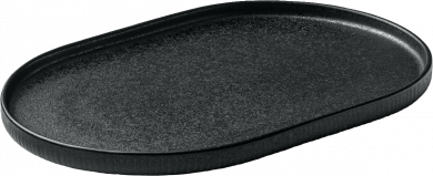 Platte oval Relief 30 cm Nara Schwarz Playground 