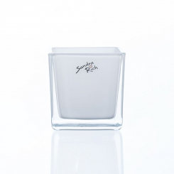 Tischlicht / Teelichthalter Glas White Emotion Cube Sandra Rich 