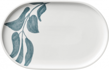 Servierplatte oval coup 30 x 19 cm Boldleaf Dekor Shiro von Schönwald 