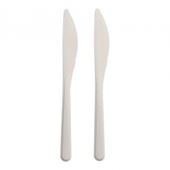 BIO-PP Messer (Mehrweg) Weiß 18,5cm, extra stabil 