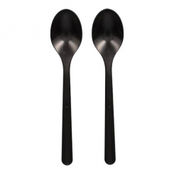 BIO-PP Löffel (Mehrweg) schwarz 18,5 cm, extra stabil 