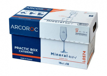 Sektkelch 160 ml Mineral Arcoroc mit Catering Box 18 Gläser 