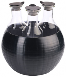 Carafine Black Triplet mit 3 Glas-Karaffen 32cm von Frilich 