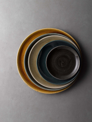 Churchill Stonecast Patina Vintage Copper Teller flach rund organic 26,4cm 