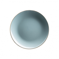 Dessertteller flach 19,5 cm blau Metallic Rim Mäser 