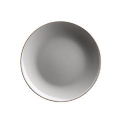 Dessertteller flach 19,5 cm grau Metallic Rim Mäser 