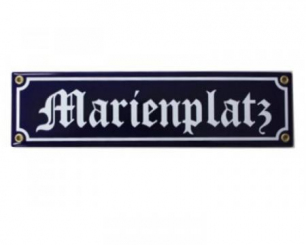 Emailleschild Marienplatz blau 