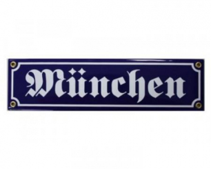Emailleschild München blau 