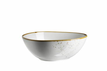 Schüssel oval 22 x 19 cm Pintar weiß/braun Mäser 