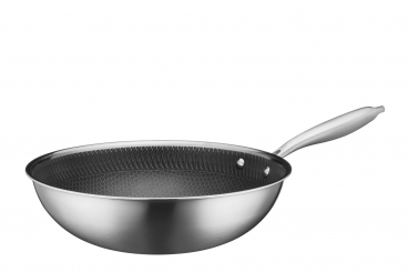 Wok 30 cm keramikbeschichtet mit Wabenstruktur, Mäser Hestia Keramik 