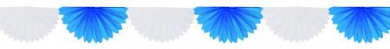 Halbseitige Fächergirlande weiß/blau, 5 Stück Suthor 