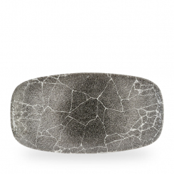 Churchill Studio Prints Kintsugi Reverse Quartz Black Chef´s Oblong Platte 35,5 x 18,9 cm 