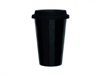 Melamin Coffee to Go Becher schwarz, Schraubverschluss Q Squared 