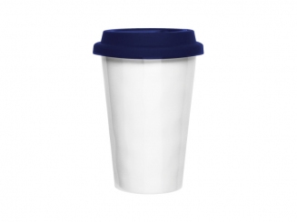 Melamin Coffee to Go Becher weiß, Schraubverschluss Q Squared 