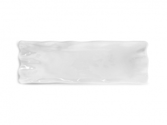 Melamin Ruffle Square Platte 53 x 18 cm, weiß Q Squared 