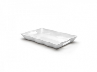 Melamin Ruffle Tablett klein, weiß Q Squared 