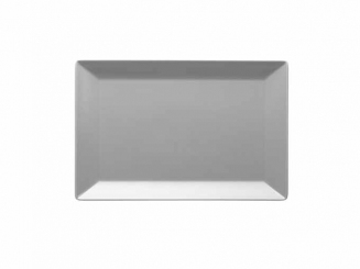 Platte rechteckig  30x20cm Keramik grau matt Manhattan City Mäser 