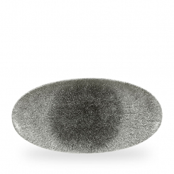 Churchill Studio Prints Raku Quartz Black Platte oval 34,7 x 17,3 cm 