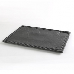 Servierplatte schwarz 33 x 24 cm in Schieferoptik Holst Porzellan 