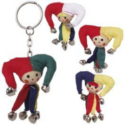 Schlüsselanhänger Narr aus Stoff, 6 Stück 