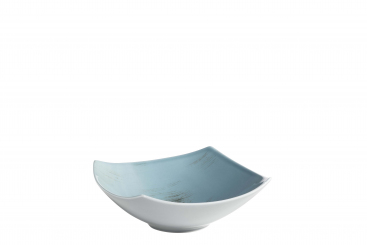 Schüssel eckig 21 cm hellblau Porzellan Derby Mäser 