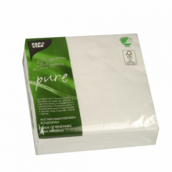Servietten, weiss 2-lagig "pure" 1/4-Falz 33 x 33 cm Papstar 