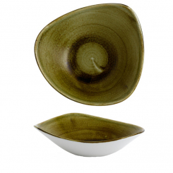 Churchill Stonecast Plume Olive Schale dreieckig 23,5cm/0,6l 