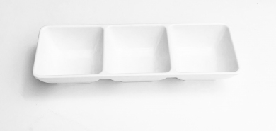 Melamin Diamond Triple Dipper in weiß 26x 9x 4 cm Q Squared 