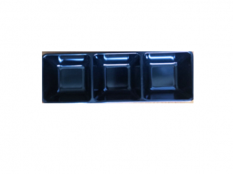 Melamin Diamond Triple Dipper in schwarz 26x 9x 4 cm Q Squared 